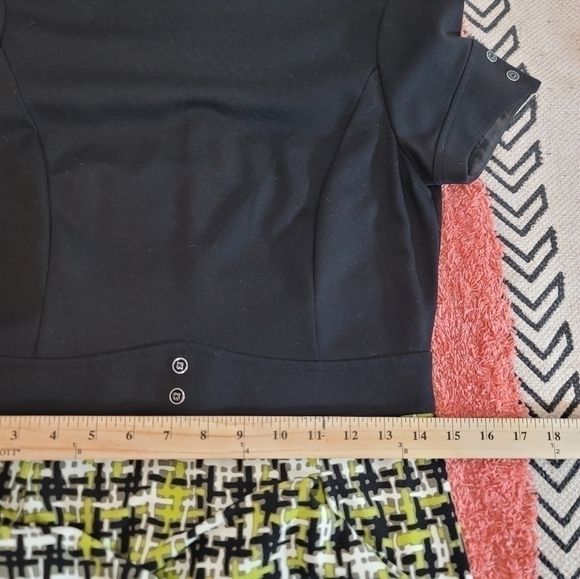 J.McLaughlin Short Sleeve Dress w Lime Green Geo Houndstooth Print, sz Small - Picture 11 of 12